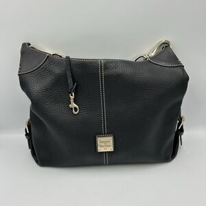 Dooney and Bourke Frederica Black Pebble Grain Leather Shoulder‎ Crossbody Bag